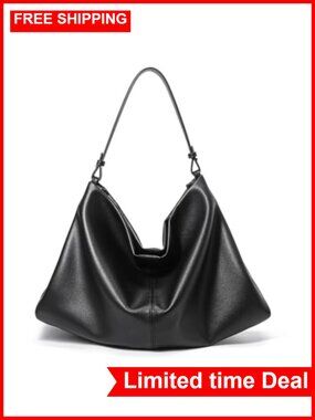 Minimalist Soft Leather Tote Bag Shoulder Purse Adjustable Strap Work Handbag